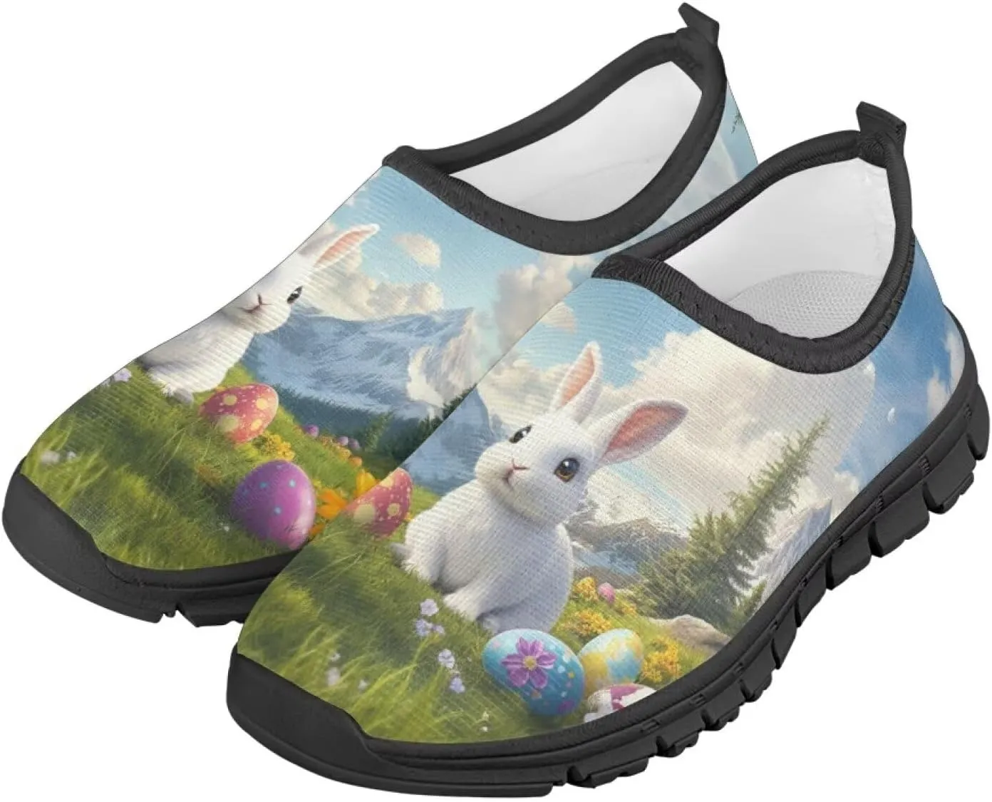 Doojoayie Easter Shoes for Girls Slip On Tennis Shoes Holiday Party Footwear