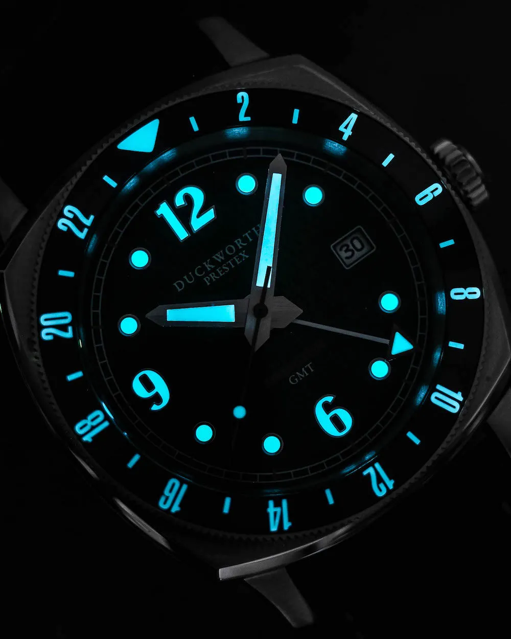 Duckworth Prestex Rivington GMT Black Grey Fume Black Leather