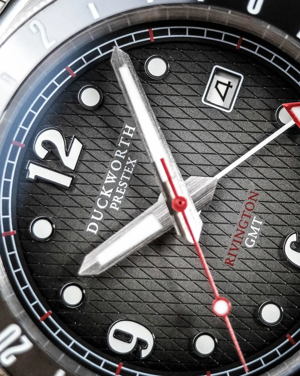 Duckworth Prestex Rivington GMT Black Grey Fume Black Leather