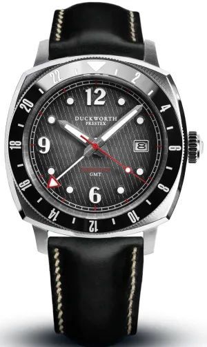 Duckworth Prestex Rivington GMT Black Grey Fume Black Leather