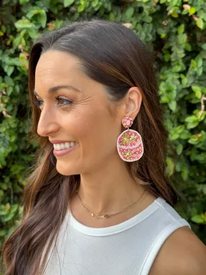 Easter Egg Earrings- Pink