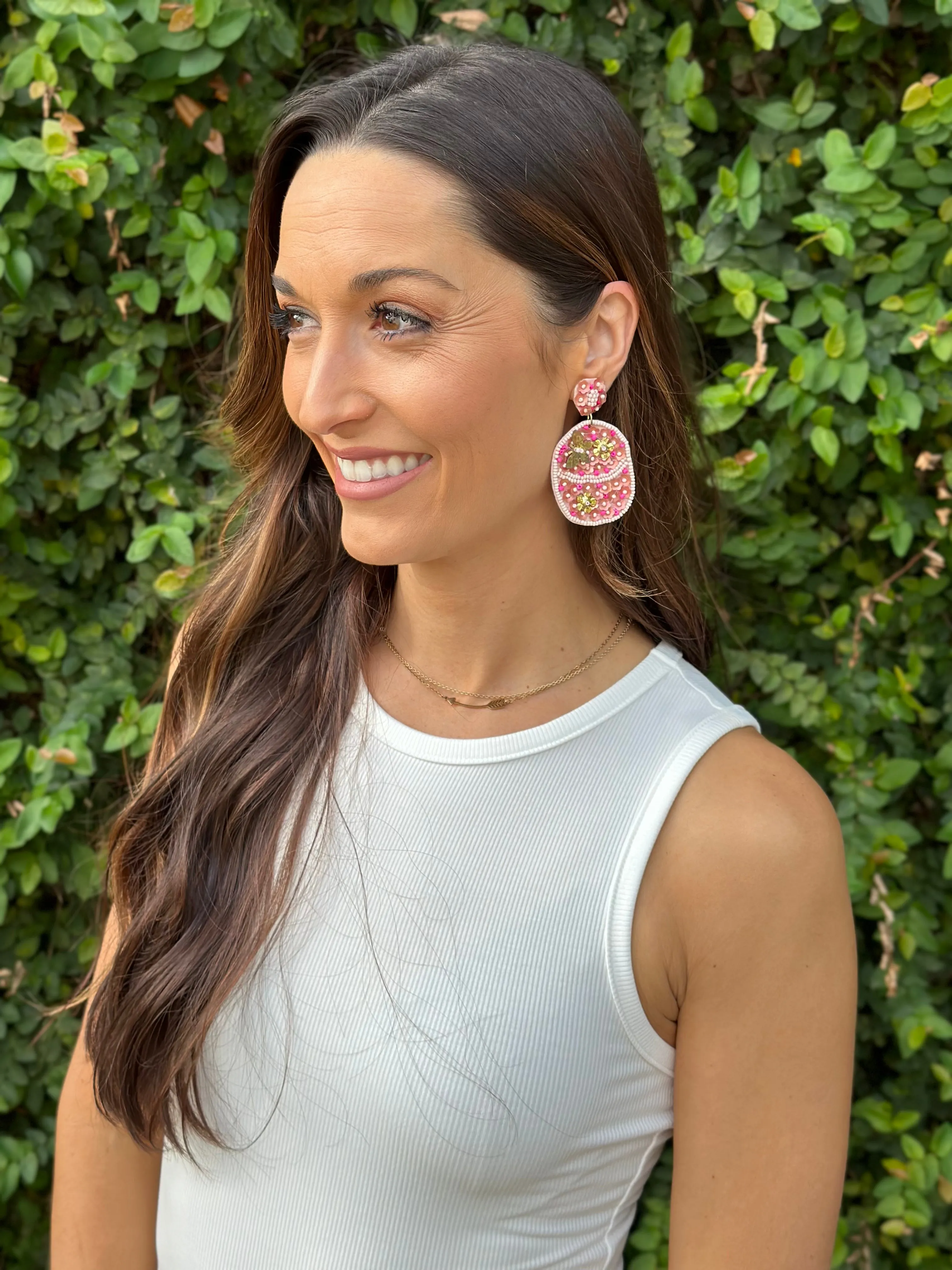 Easter Egg Earrings- Pink