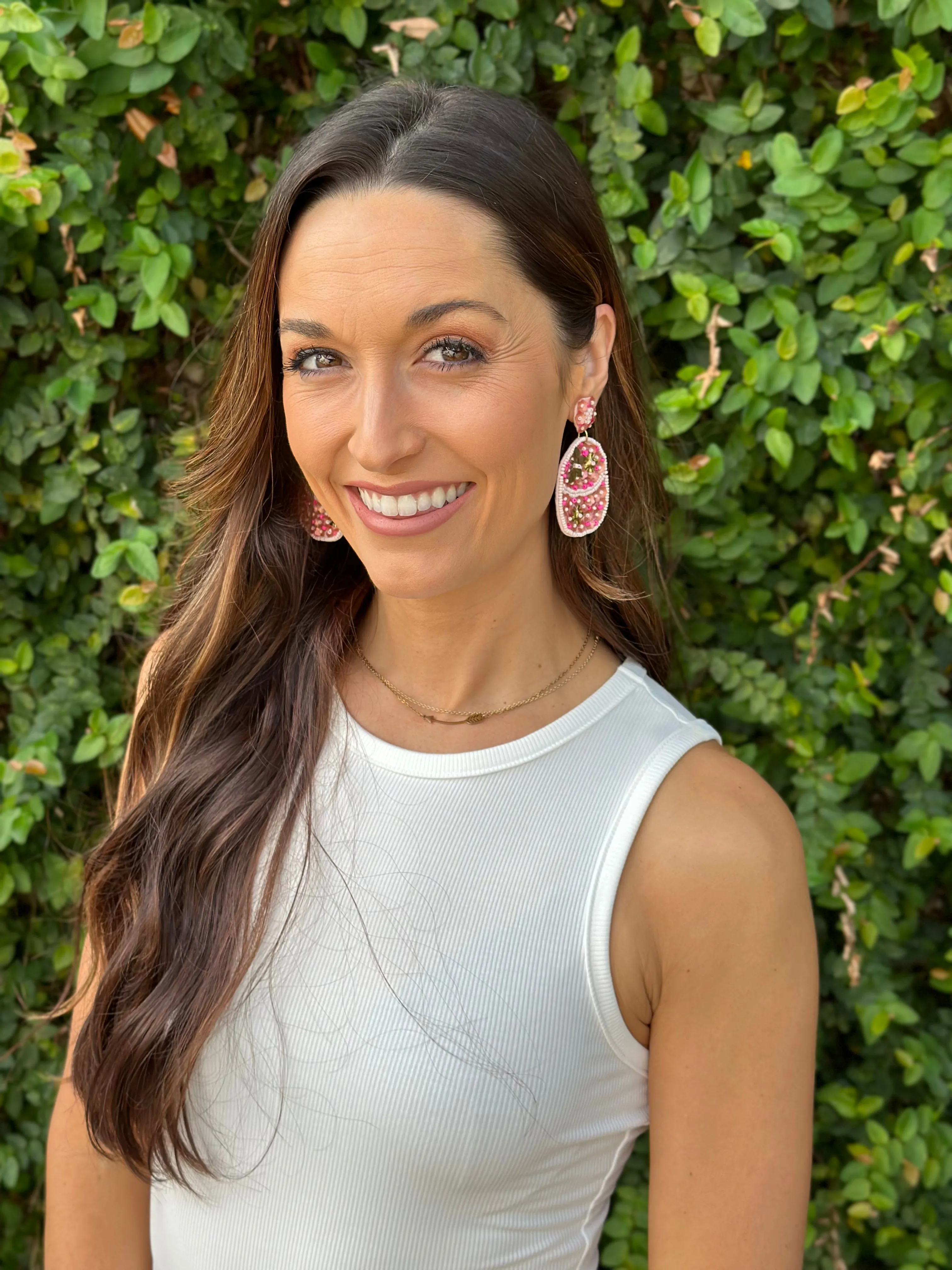 Easter Egg Earrings- Pink
