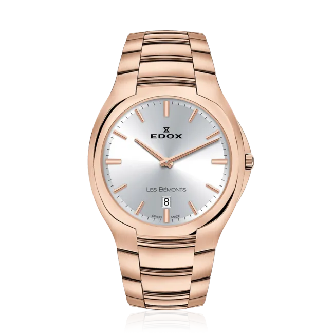 Edox Les Bèmonts Men's Rose Gold Silver Watch 56003-37R-AIR