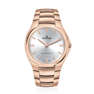 Edox Les Bèmonts Men's Rose Gold Silver Watch 56003-37R-AIR