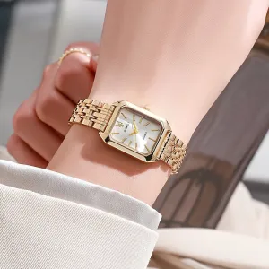 Elegant Steel Belt Square Quartz Watch