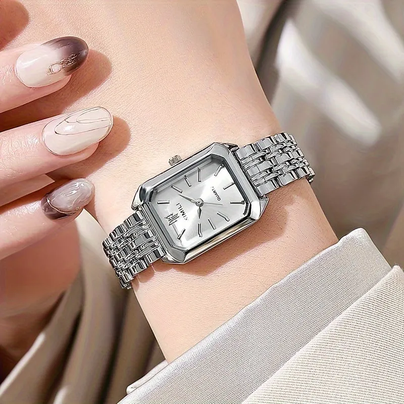 Elegant Steel Belt Square Quartz Watch