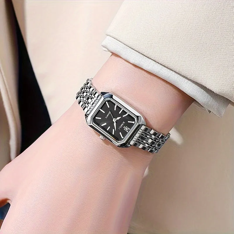 Elegant Steel Belt Square Quartz Watch