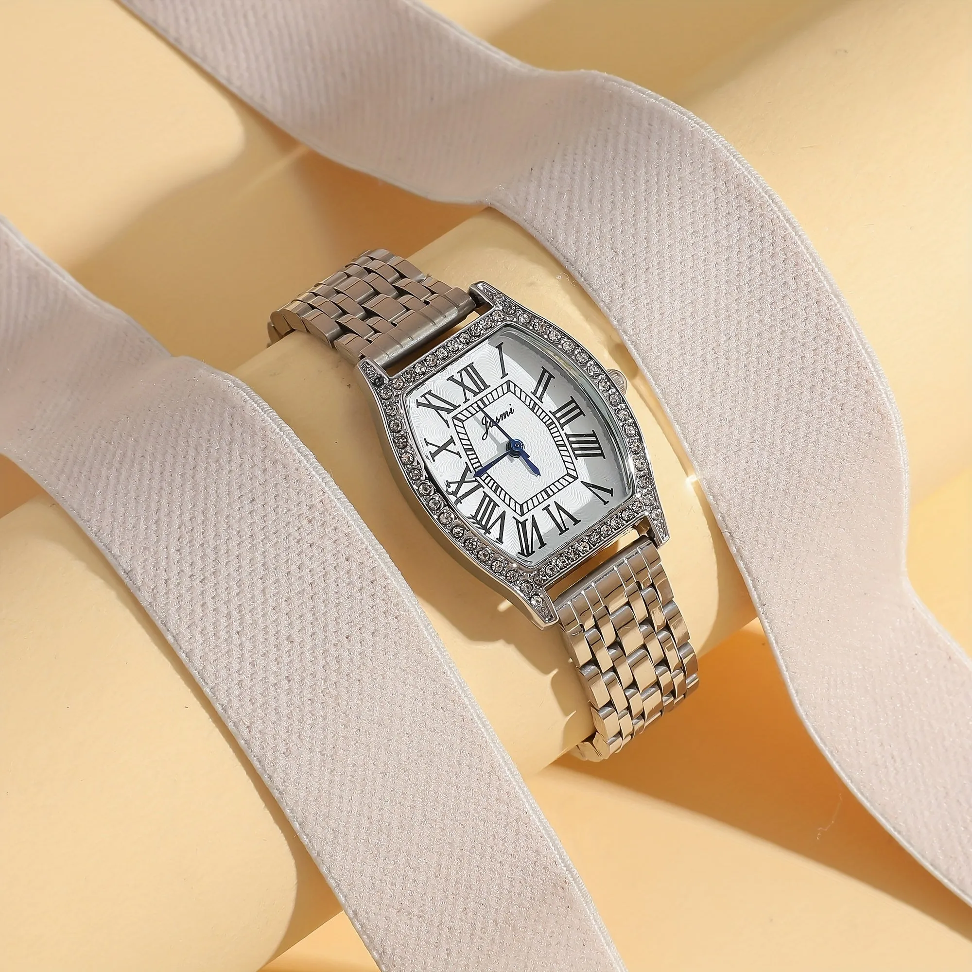 Elegant Steel Belt Square Quartz Watch