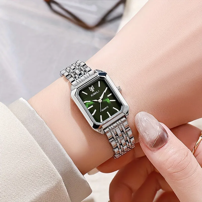 Elegant Steel Belt Square Quartz Watch