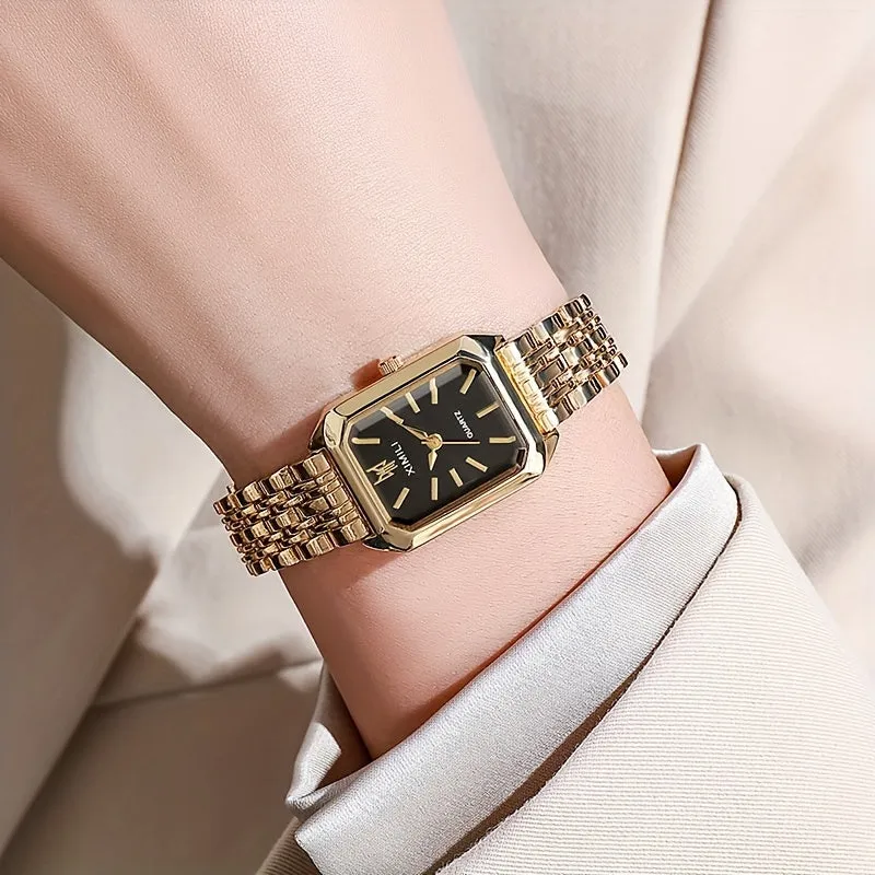 Elegant Steel Belt Square Quartz Watch