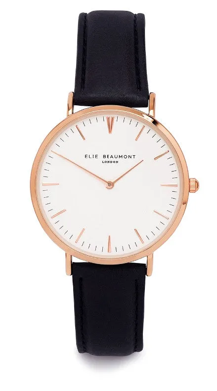 Elie Beaumont Oxford Large Ladies Watch - Black on Mustard