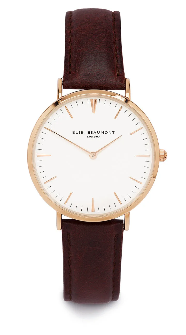 Elie Beaumont Oxford Large Ladies Watch - Black on Mustard