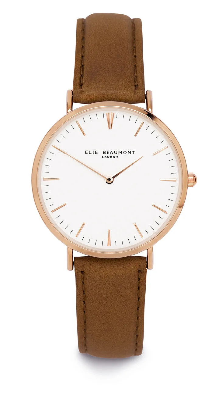 Elie Beaumont Oxford Large Ladies Watch - Black on Mustard