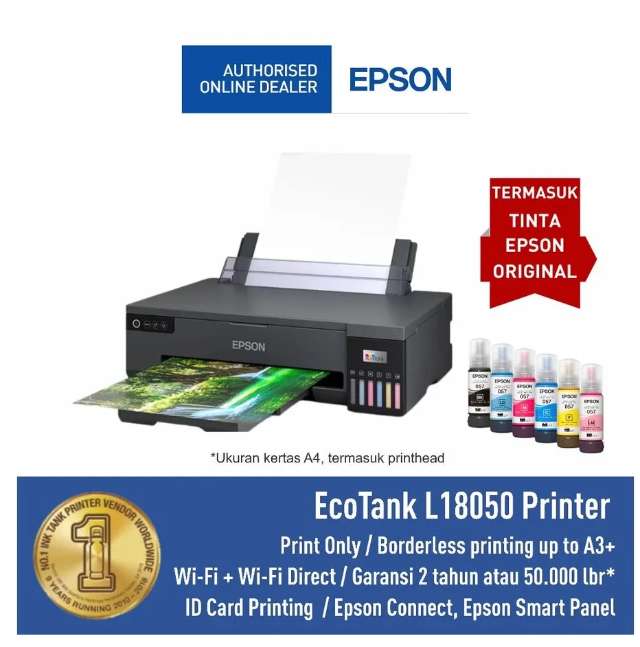 EPSON Printer L18050 L-18050 L 18050 Wifi Foto ID Card A3 / A3  pengganti L1800 Ink Tank Wireless