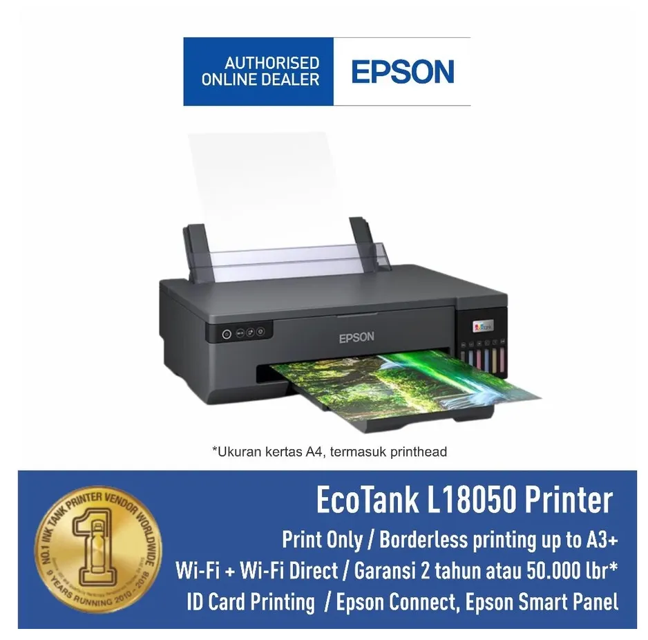 EPSON Printer L18050 L-18050 L 18050 Wifi Foto ID Card A3 / A3  pengganti L1800 Ink Tank Wireless