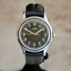 FORTIS WWII Military Wristwatch 17 Jewels Ref. 4097 All Stainless-Steel Watch