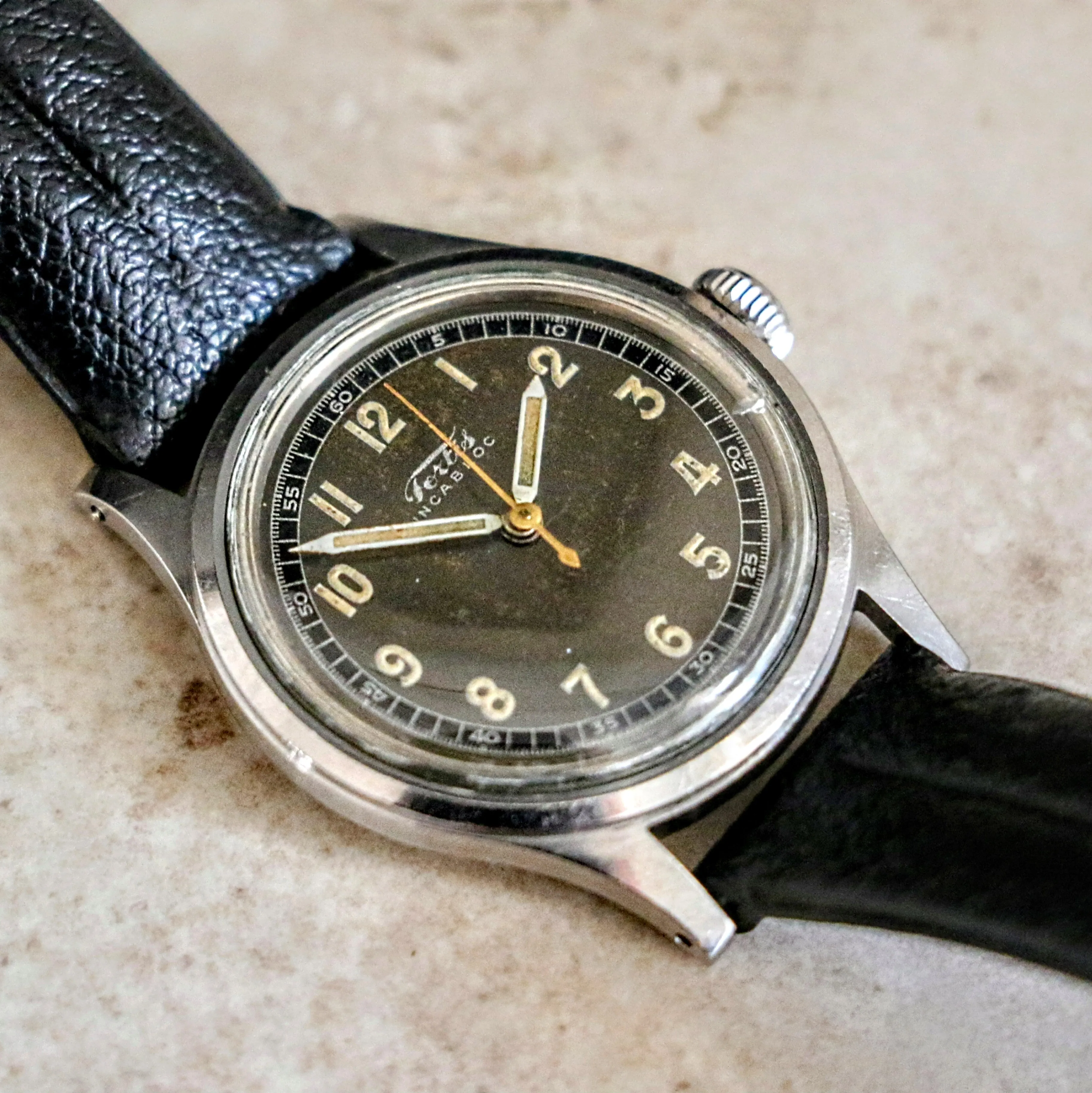 FORTIS WWII Military Wristwatch 17 Jewels Ref. 4097 All Stainless-Steel Watch