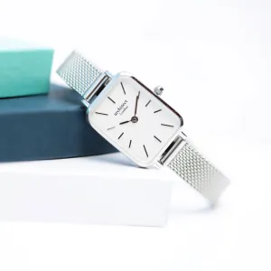 Handwriting Engraved Watch In Cloud Silver