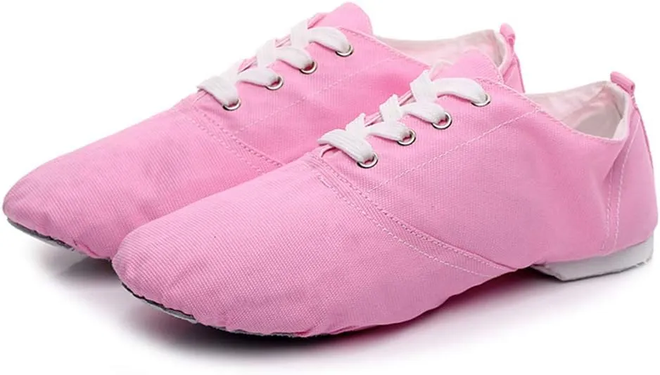 HIPPOSEUS Canvas Lace up Jazz Shoes Modern Dance Practice Shoes Lightweight for Women and Men