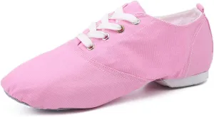 HIPPOSEUS Canvas Lace up Jazz Shoes Modern Dance Practice Shoes Lightweight for Women and Men