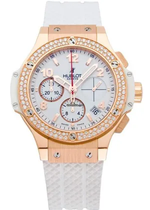 Hublot Big Bang 41mm Porto Cervo Diamonds 18K Rose Gold White Rubber Unisex Watch