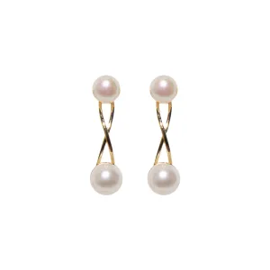 Infinity Embrace Pearl Dangling Earrings