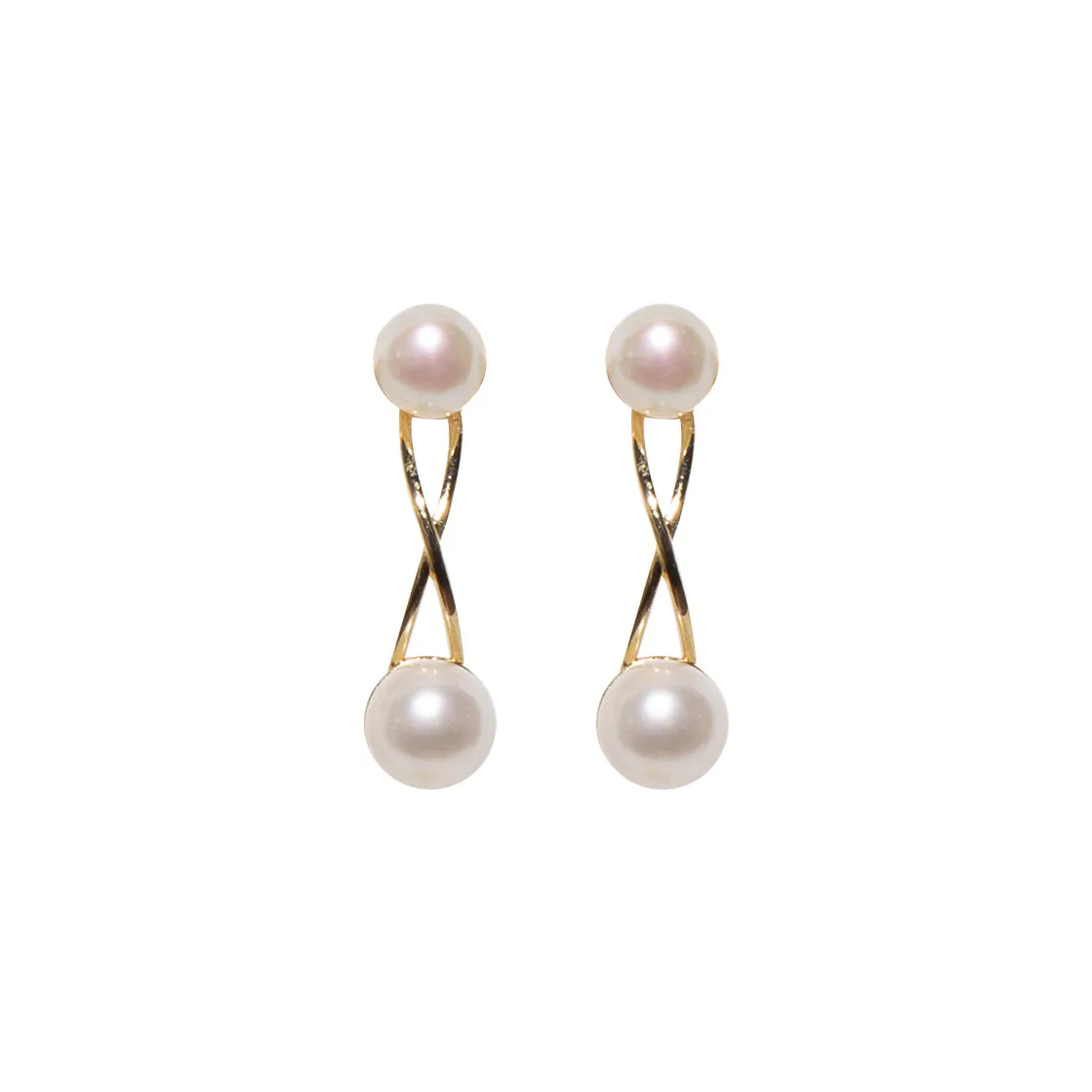 Infinity Embrace Pearl Dangling Earrings