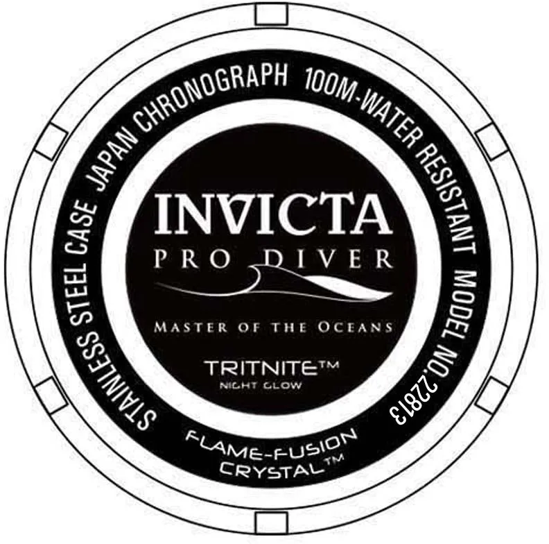 Invicta Silicone Pro Diver Analog Blue Dial,Band Color Black Men's Watch-22813