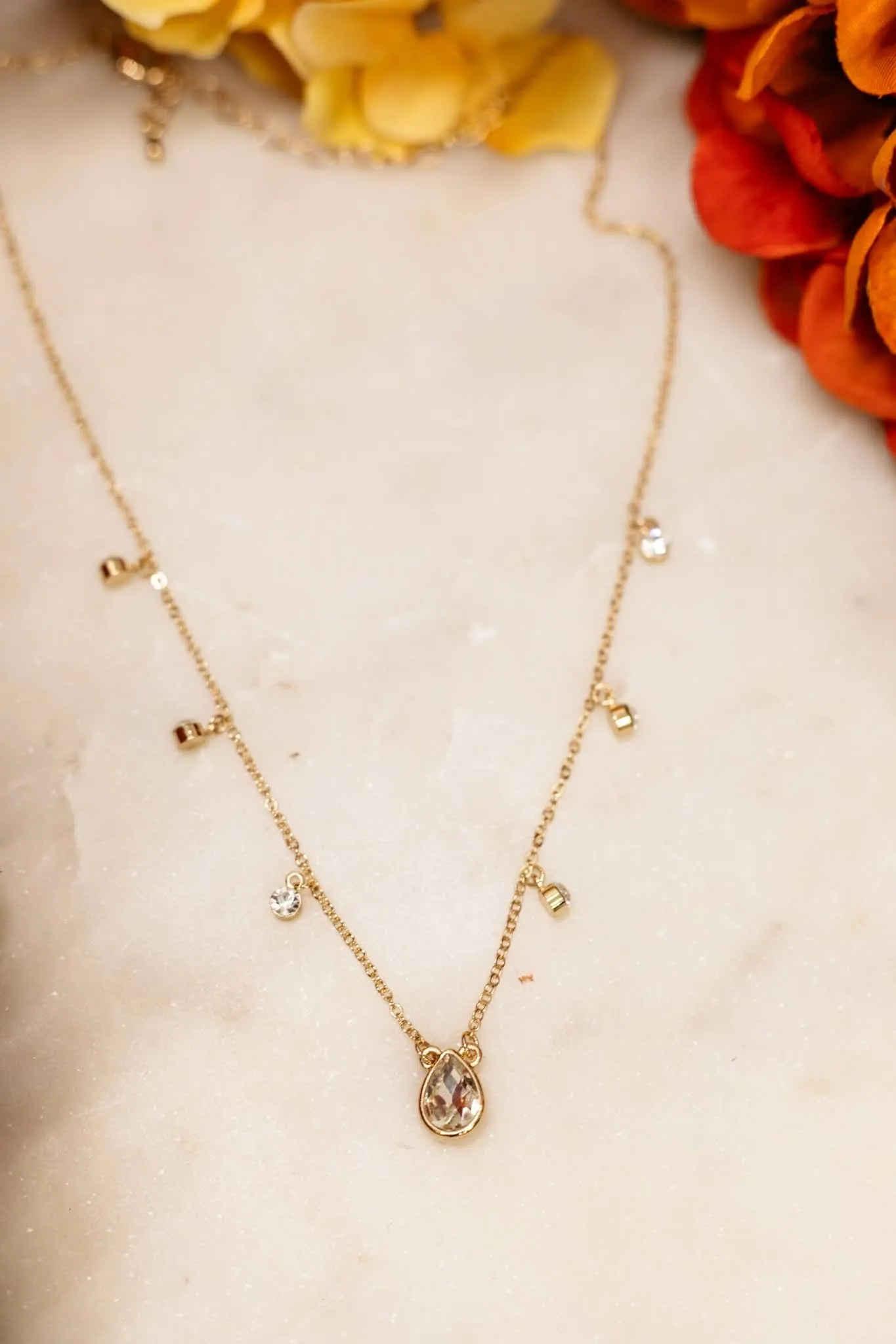 It’s Crystal Clear Necklace - Gold