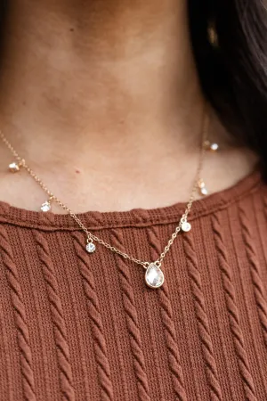 It’s Crystal Clear Necklace - Gold