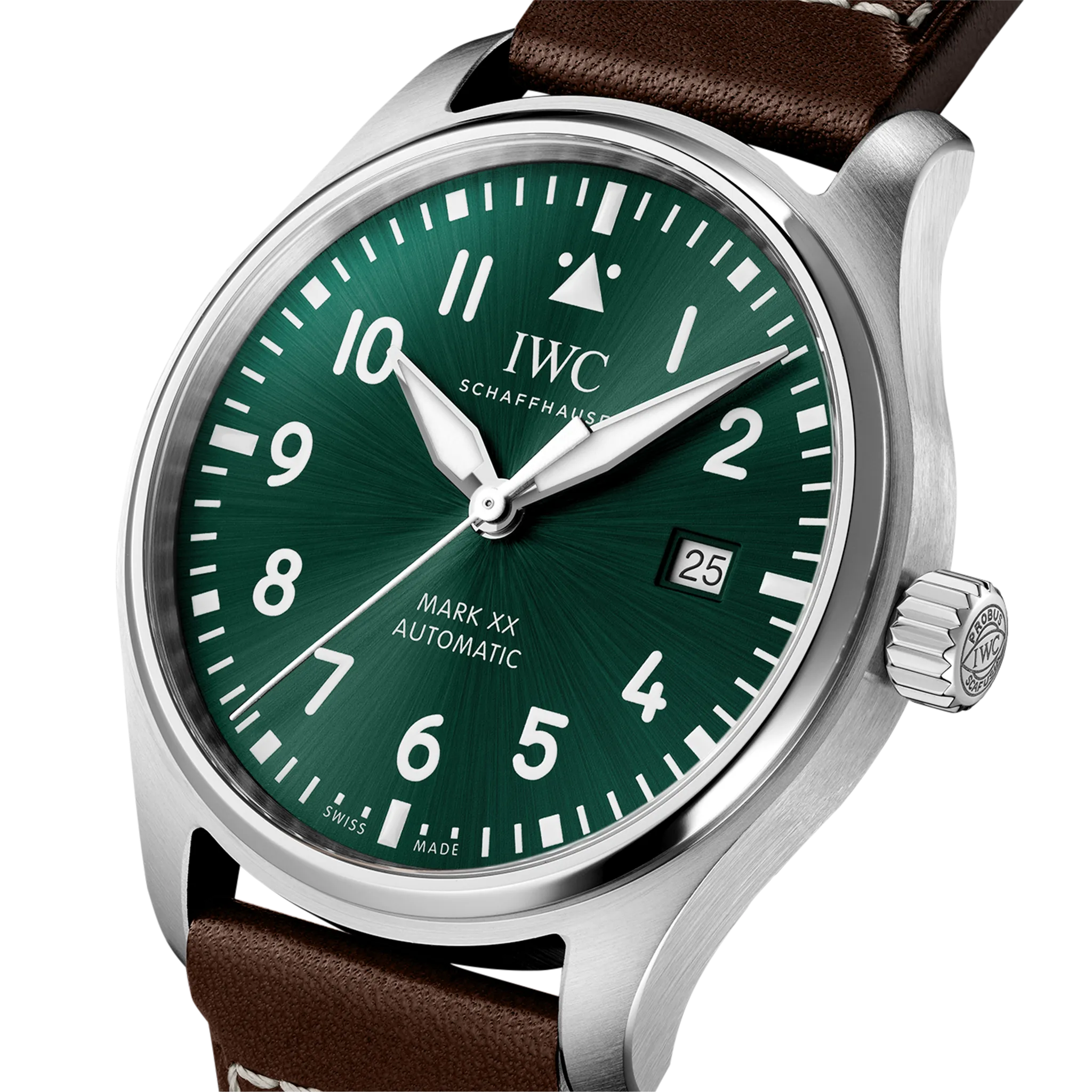 IWC Shaffhausen 40mm Pilot's Watch Mark XX w/ Green Dial & Calf Strap