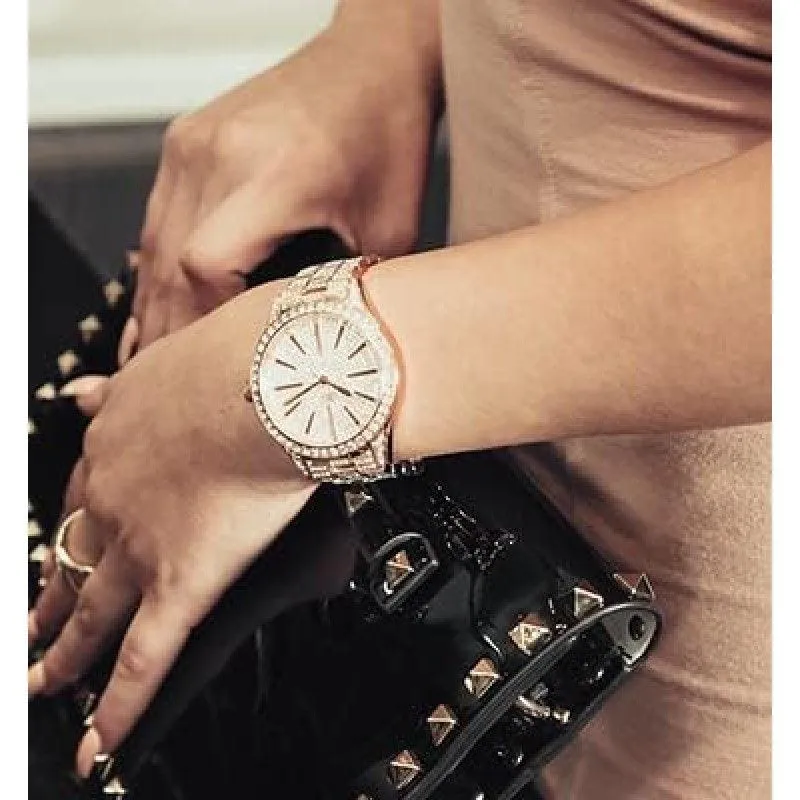 JBW Cristal 0.12 ctw Diamond 18k Rose Gold-Plated Stainless-Steel Women's Watch - J6346B