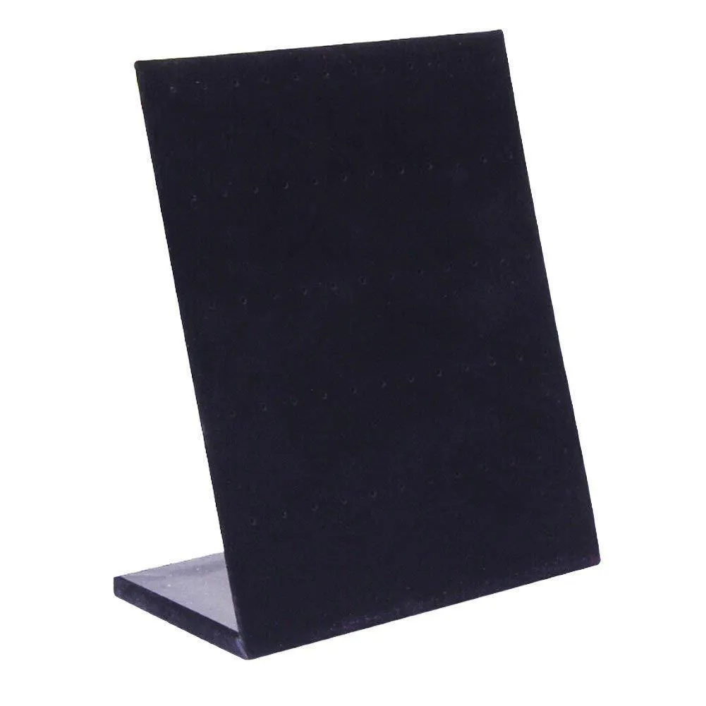 L-Shape Velvet Jewelry Frame Tray Earrings Board Display Counter Rack Organizer