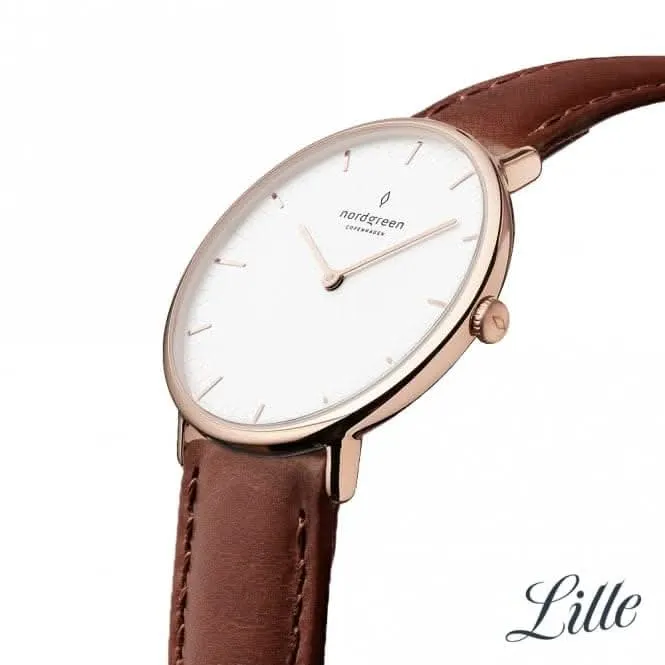 Ladies Native Leather Rose Gold 32mm Watch NR32RGLEBRXX