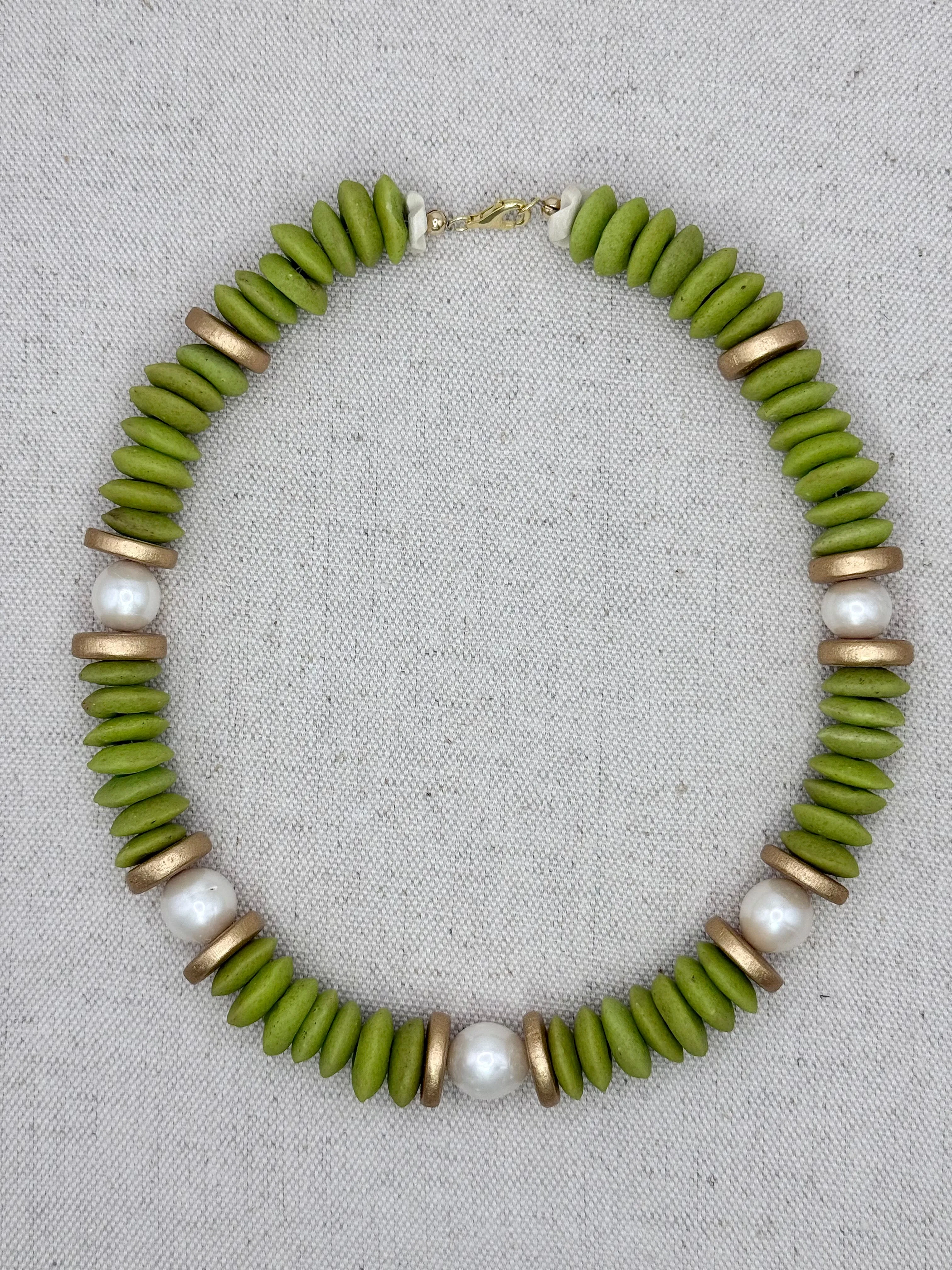 Lagos Collar Necklace - Pistachio