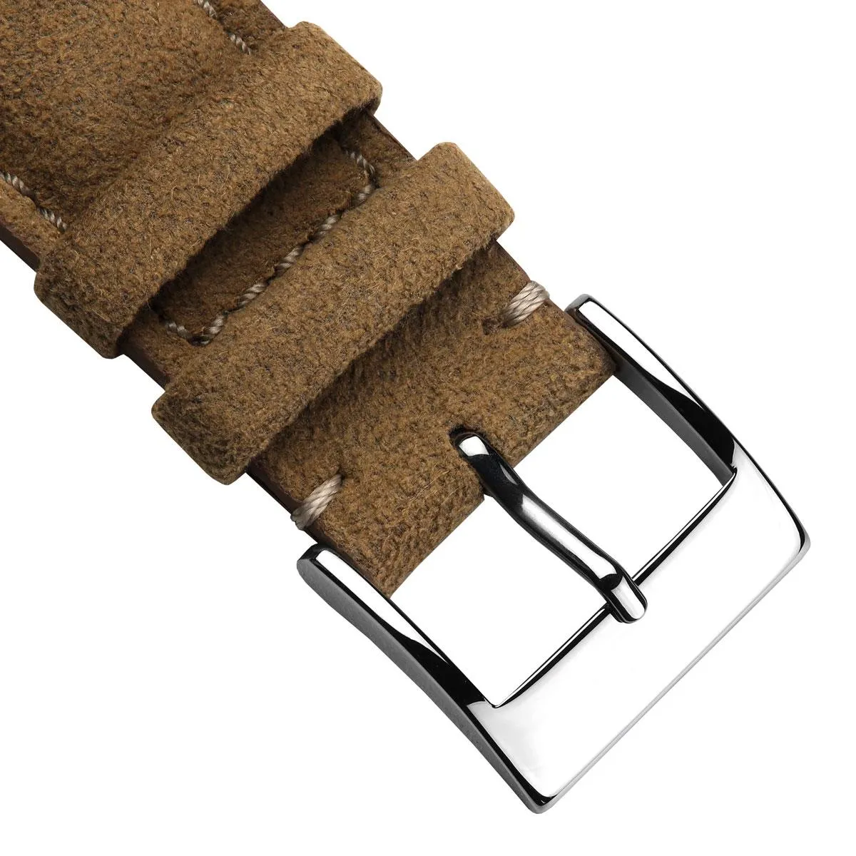 Laverton Padded Alcantara Handmade Watch Strap - Cognac