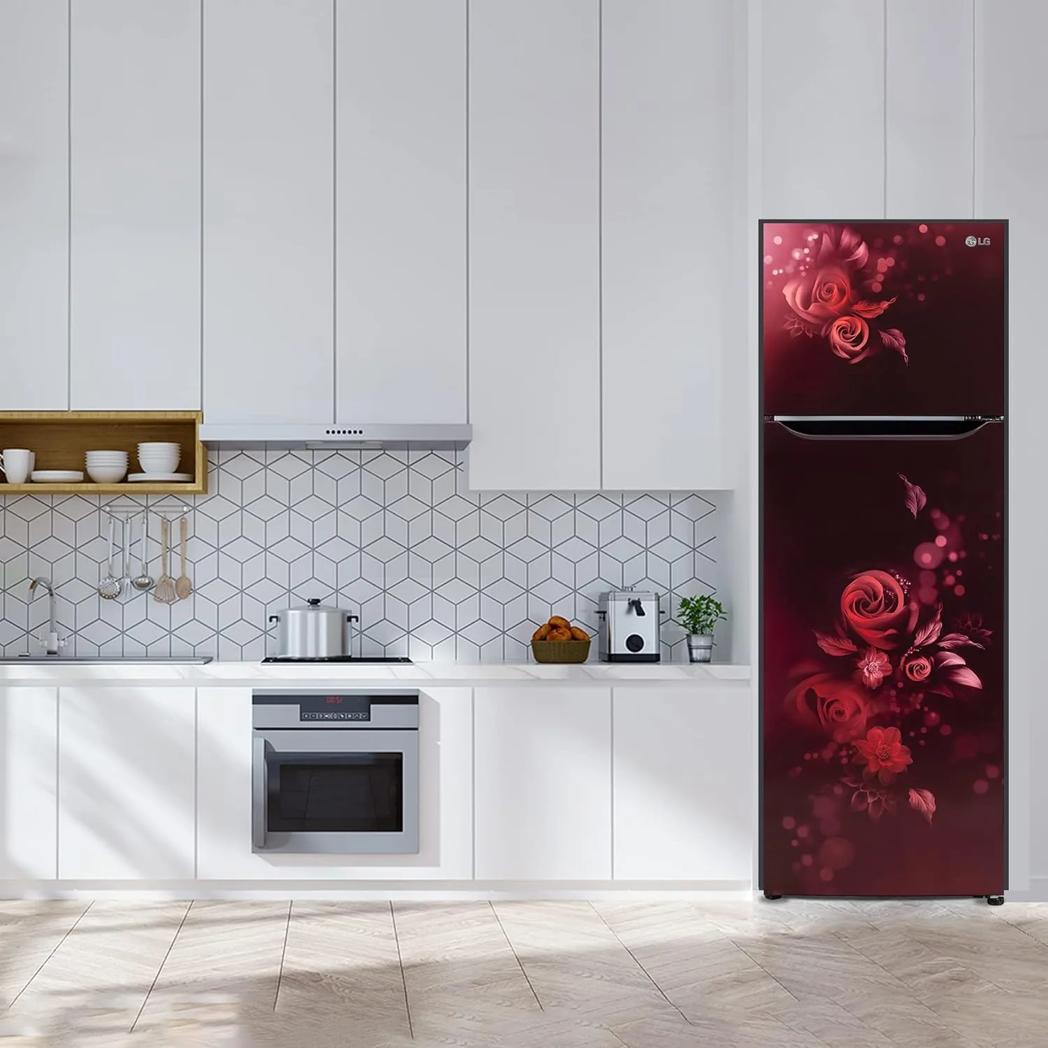 LG GL-N292BSEY 242 L 2 Star Smart Inverter Frost-Free Double Door Refrigerator Appliance (Scarlet Euphoria, Smart Connect)