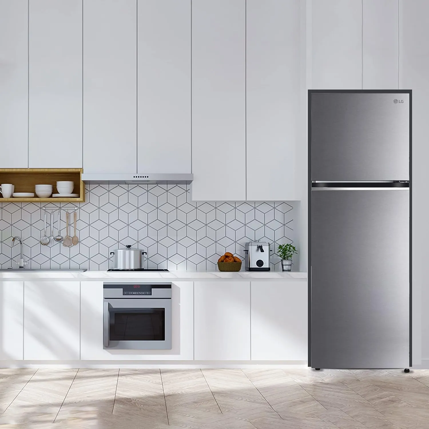 LG GL-T492NPZR 466L Frost-Free Double Door Refrigerator  Smart Inverter, Convertible Freezer, Express Freeze, Door Cooling  (Steel, Made in India)