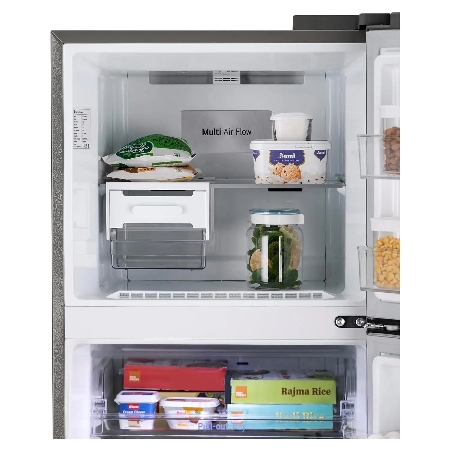 LG GL-T492NPZR 466L Frost-Free Double Door Refrigerator  Smart Inverter, Convertible Freezer, Express Freeze, Door Cooling  (Steel, Made in India)