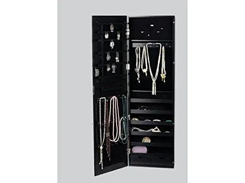 Makeup Organizer Mirror Over Door Wall Mount Jewelry Cabinet Armoire vanity