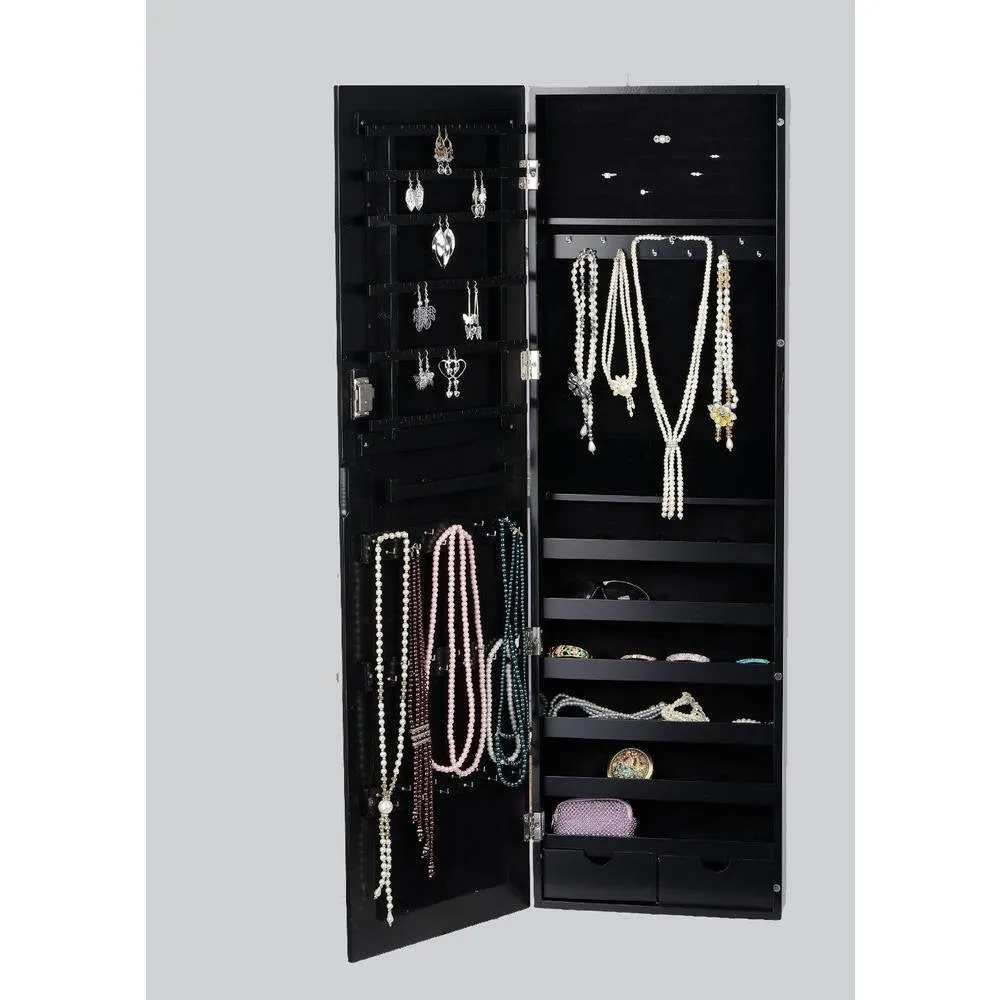 Makeup Organizer Mirror Over Door Wall Mount Jewelry Cabinet Armoire vanity