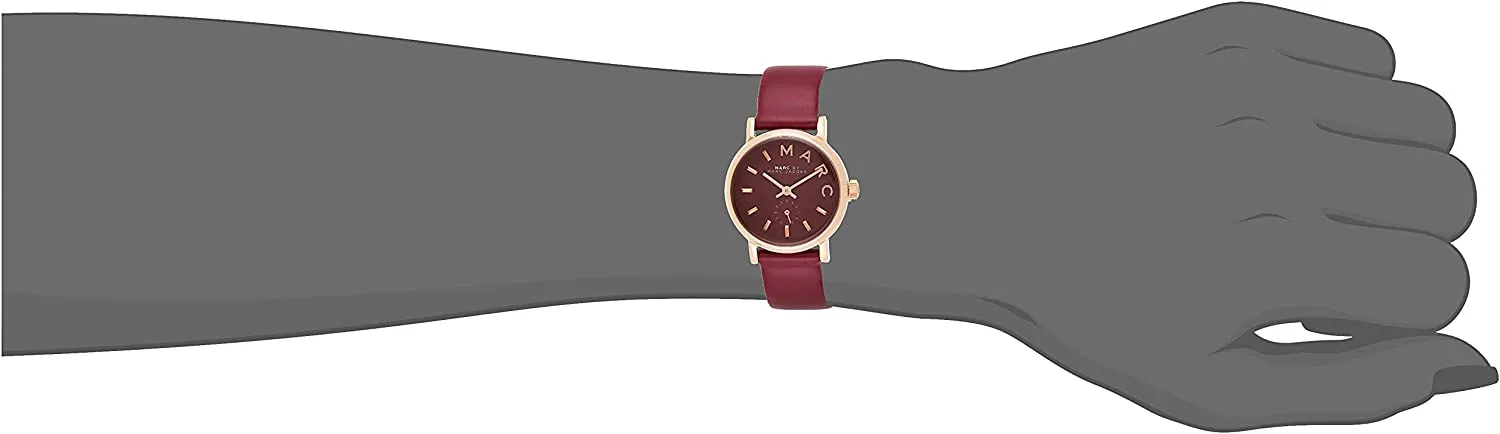 Marc By Marc Jacobs Women's Red Dial Leather Band Watch MBM1271