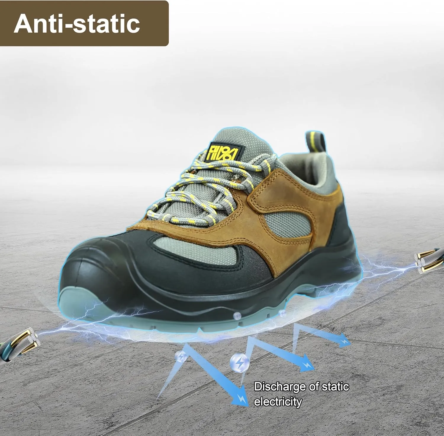 Men Women Steel Toe Safety Work Shoes, Slip Resistant, Puncture Resistant, Anti-Static, Breathable
