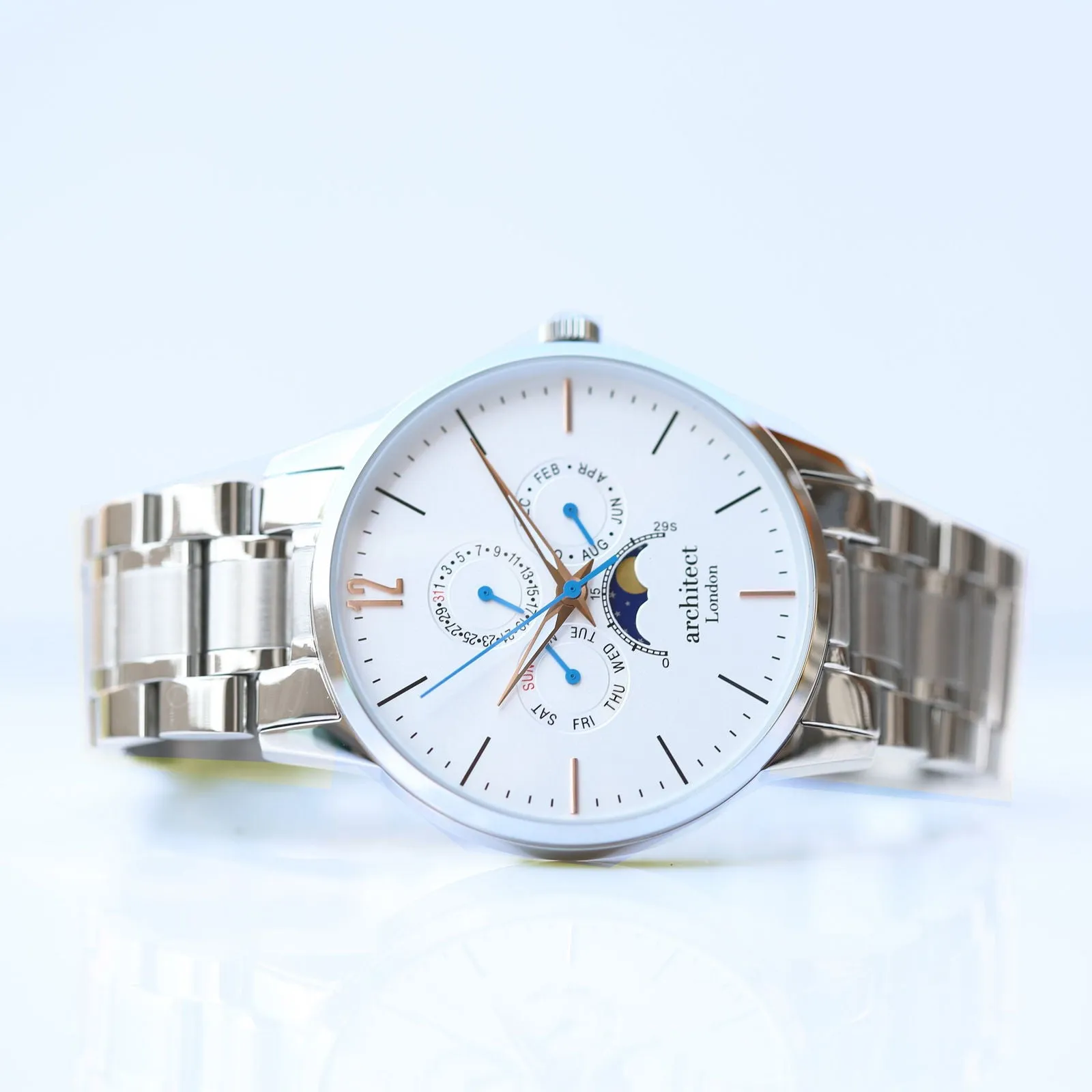 Men's Architect Handwriting Engraved Watch in Apollo White