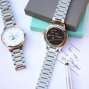 Men's Architect Handwriting Engraved Watch in Apollo White