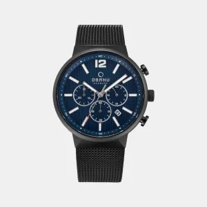 Men's Blue Stainless Steel Chronograph Watch V180GCBLMB