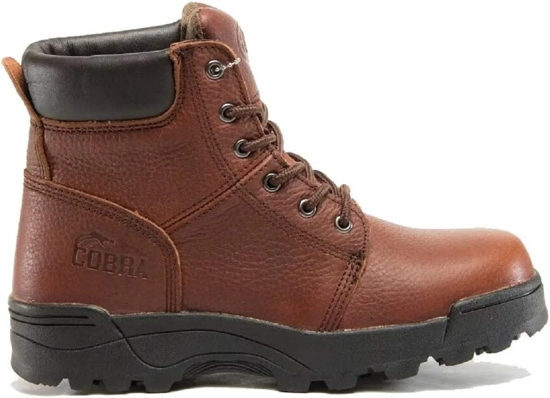 Men's Cobra 6" Work Boots C1121S Steel Toe Brown Leather