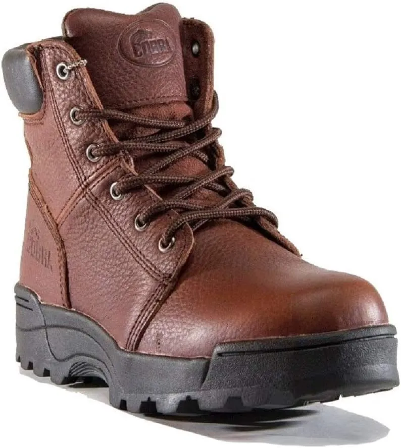 Men's Cobra 6" Work Boots C1121S Steel Toe Brown Leather