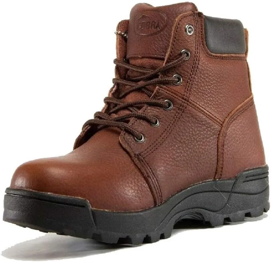 Men's Cobra 6" Work Boots C1121S Steel Toe Brown Leather